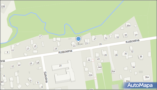 Wiązowna, Kościelna, 21A, mapa Wiązowna