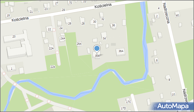 Wiązowna, Kościelna, 30A, mapa Wiązowna