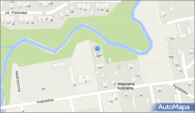 Wiązowna, Kościelna, 43B, mapa Wiązowna