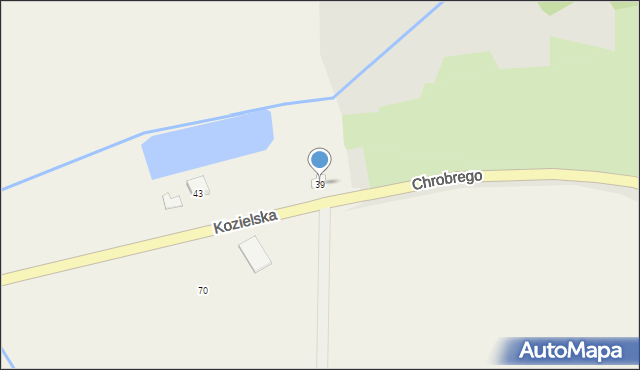 Większyce, Kozielska, 39, mapa Większyce