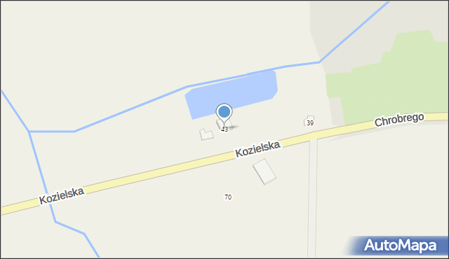 Większyce, Kozielska, 43, mapa Większyce