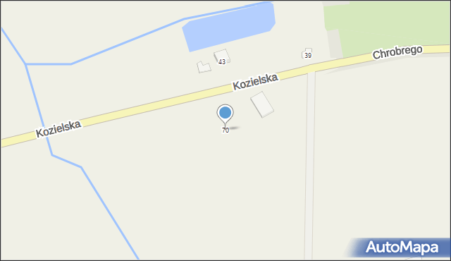 Większyce, Kozielska, 70, mapa Większyce