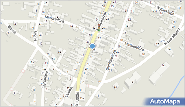 Wieleń, Kościuszki Tadeusza, gen., 26, mapa Wieleń