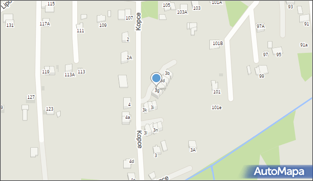 Wieliczka, Kopce, 3g, mapa Wieliczka