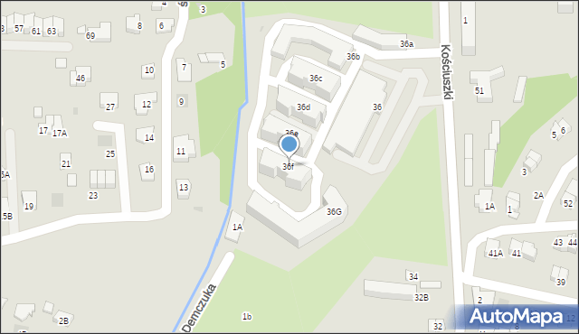 Wieliczka, Kościuszki Tadeusza, gen., 36f, mapa Wieliczka