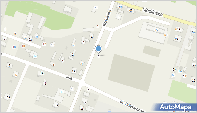 Wieliszew, Kościelna, 3, mapa Wieliszew