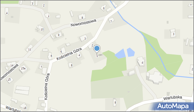 Wielki Komorsk, Kościelna Góra, 1, mapa Wielki Komorsk