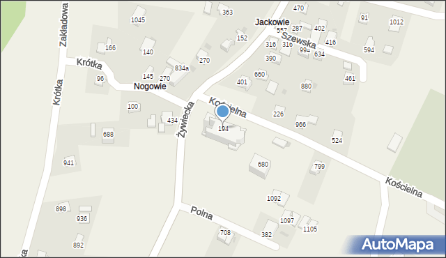 Wieprz, Kościelna, 194, mapa Wieprz