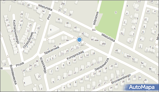 Wieruszów, Konopnickiej Marii, 23, mapa Wieruszów