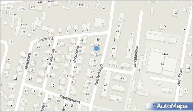 Wieruszów, Kordeckiego Augustyna, ks., 33, mapa Wieruszów