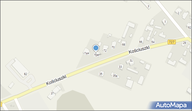 Wierzbica, Kościuszki Tadeusza, gen., 72A, mapa Wierzbica