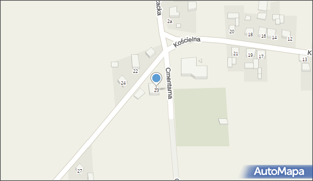 Wierzbno, Kościelna, 23, mapa Wierzbno