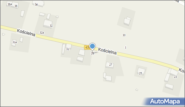 Wierzchowice, Kościelna, 29, mapa Wierzchowice