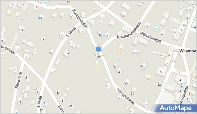 Wilamowice, Konopnickiej Marii, 7b, mapa Wilamowice
