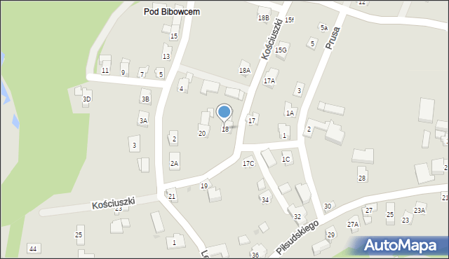 Wilamowice, Kościuszki Tadeusza, gen., 18, mapa Wilamowice