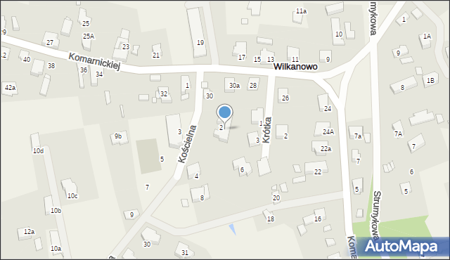 Wilkanowo, Kościelna, 2A, mapa Wilkanowo