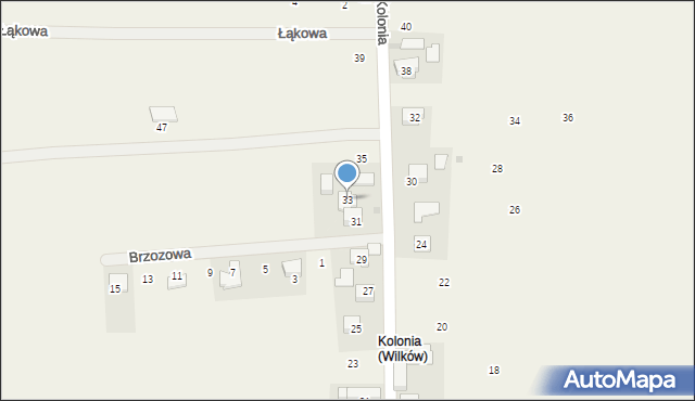 Wilków, Kolonia, 33, mapa Wilków