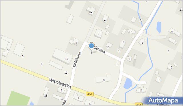 Wilków, Kościelna, 1, mapa Wilków