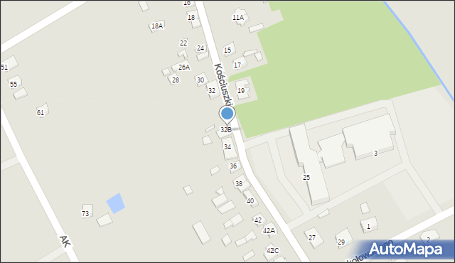 Wiskitki, Kościuszki Tadeusza, gen., 32a, mapa Wiskitki