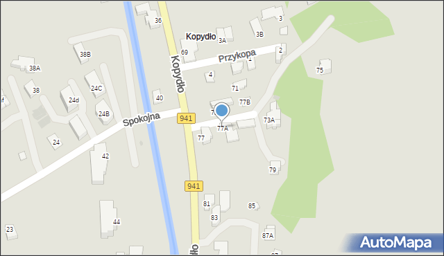 Wisła, Kopydło, 77A, mapa Wisła