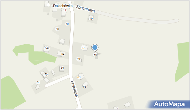 Witanowice, Kościelna, 55, mapa Witanowice