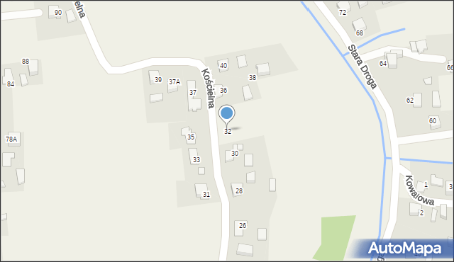 Witkowice, Kościelna, 32, mapa Witkowice