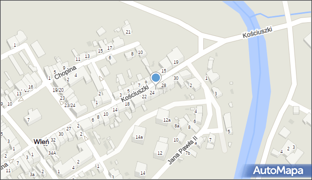 Wleń, Kościuszki Tadeusza, gen., 26, mapa Wleń