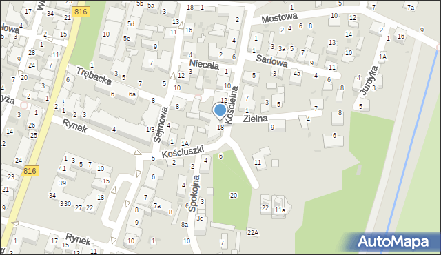 Włodawa, Kościelna, 18, mapa Włodawa