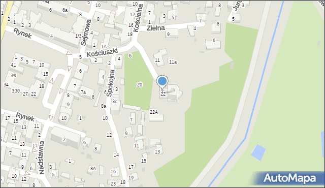 Włodawa, Kościelna, 22, mapa Włodawa