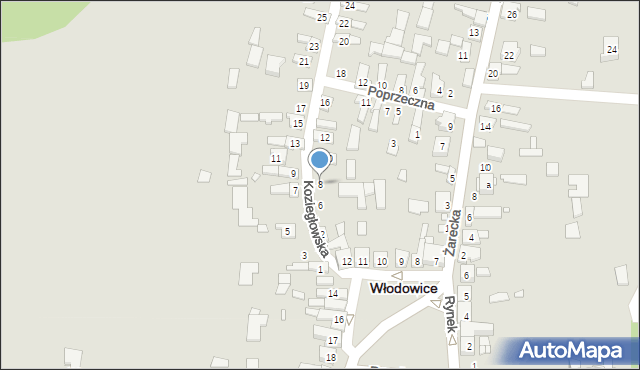 Włodowice, Koziegłowska, 8, mapa Włodowice