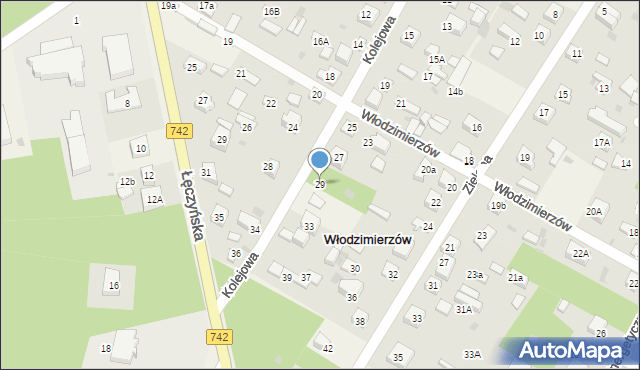 Włodzimierzów, Kolejowa, 29, mapa Włodzimierzów