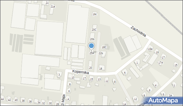 Włoszakowice, Kopernika Mikołaja, 20A, mapa Włoszakowice