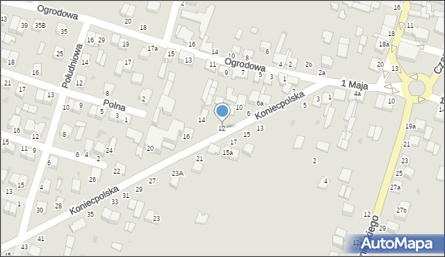 Włoszczowa, Koniecpolska, 12, mapa Włoszczowa