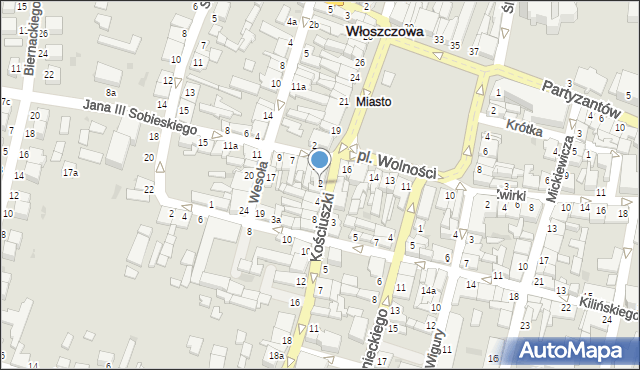 Włoszczowa, Kościuszki Tadeusza, gen., 2, mapa Włoszczowa