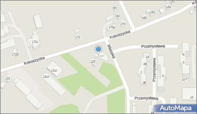 Wodzisław Śląski, Kokoszycka, 129, mapa Wodzisławia Śląskiego