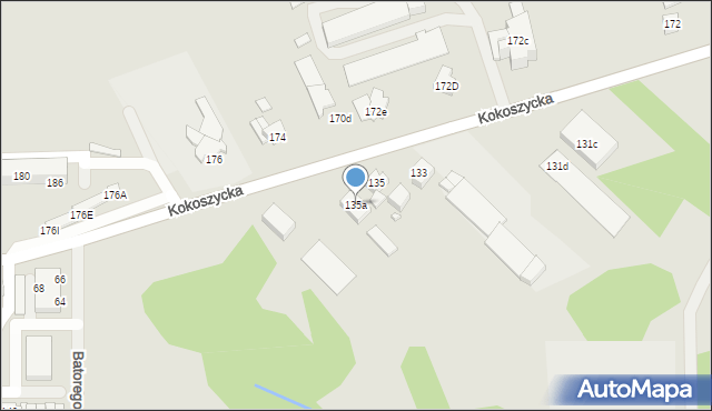 Wodzisław Śląski, Kokoszycka, 135a, mapa Wodzisławia Śląskiego