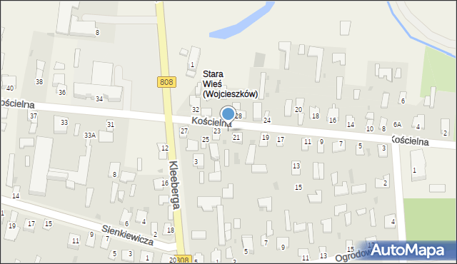 Wojcieszków, Kościelna, 21, mapa Wojcieszków