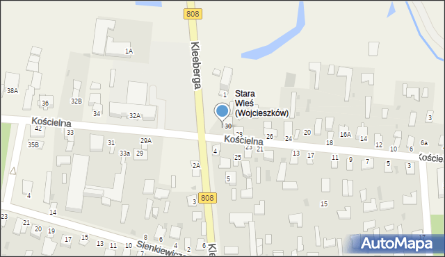 Wojcieszków, Kościelna, 32, mapa Wojcieszków