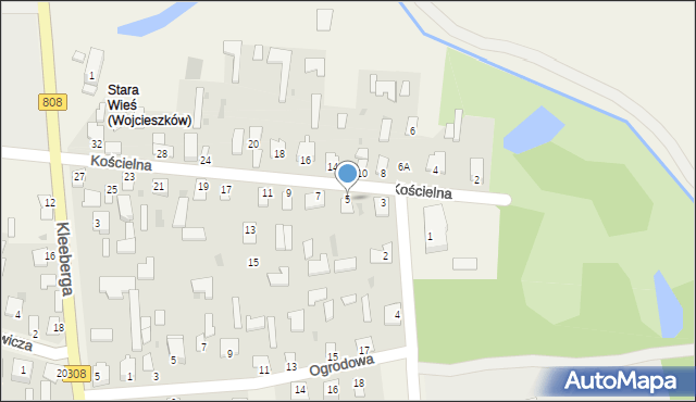 Wojcieszków, Kościelna, 5, mapa Wojcieszków