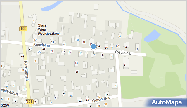 Wojcieszków, Kościelna, 7, mapa Wojcieszków