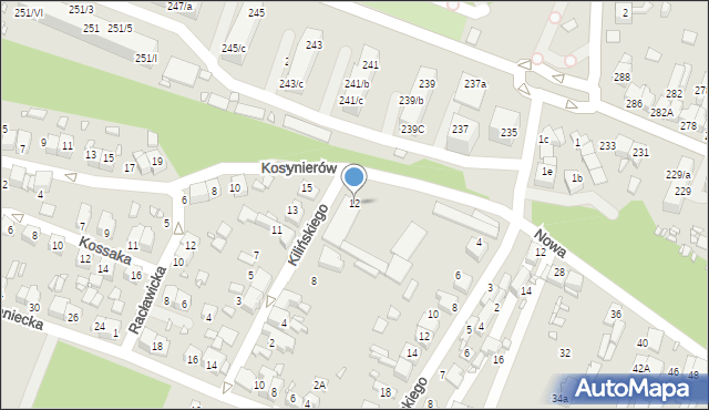 Wojkowice, Kosynierów, 12, mapa Wojkowice