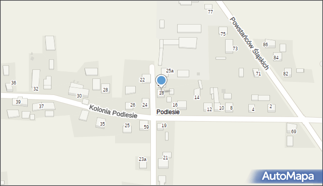 Wojska, Kolonia Podlesie, 18, mapa Wojska