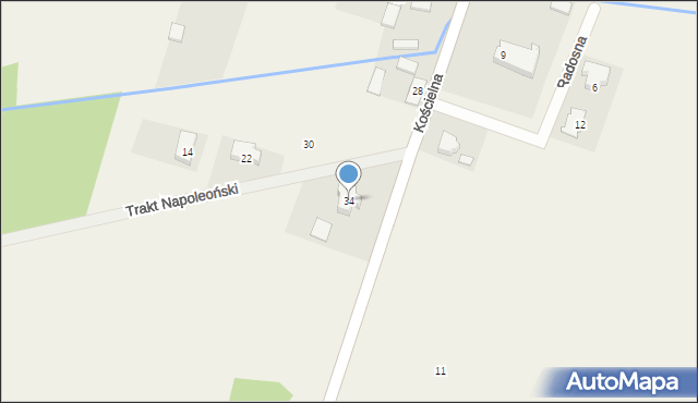 Wola Rasztowska, Kościelna, 34, mapa Wola Rasztowska