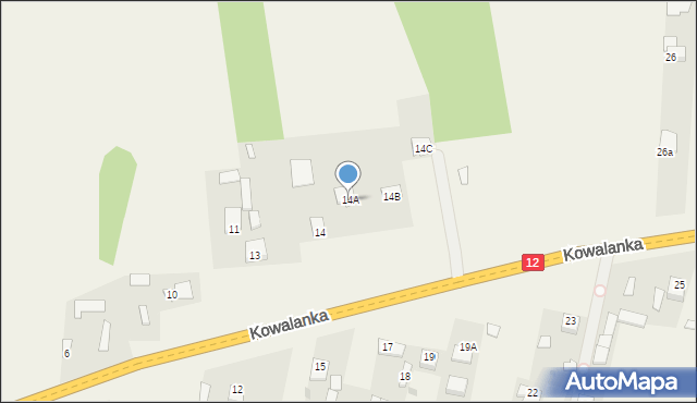 Wolanów, Kowalanka, 14A, mapa Wolanów