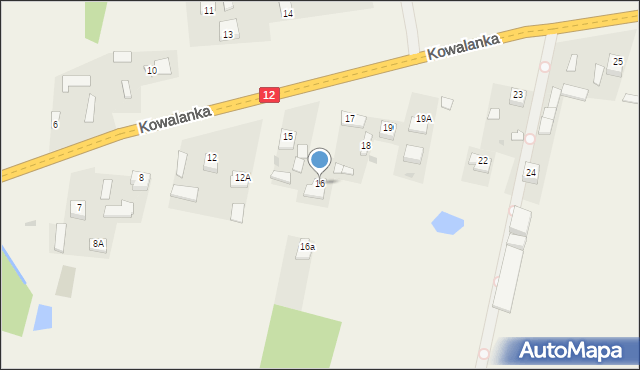 Wolanów, Kowalanka, 16, mapa Wolanów