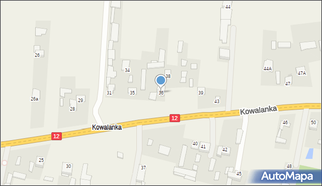 Wolanów, Kowalanka, 36, mapa Wolanów