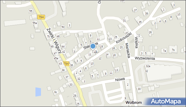 Wolbrom, Kościuszki Tadeusza, gen., 13, mapa Wolbrom