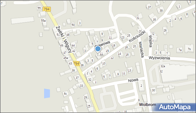 Wolbrom, Kościuszki Tadeusza, gen., 7, mapa Wolbrom