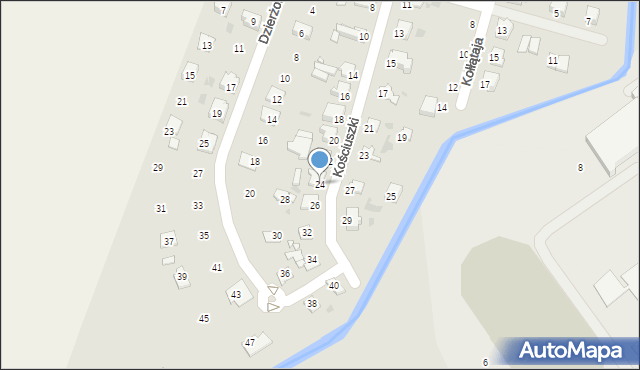 Wołczyn, Kościuszki Tadeusza, gen., 24, mapa Wołczyn