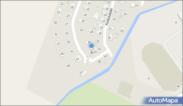 Wołczyn, Kościuszki Tadeusza, gen., 36, mapa Wołczyn